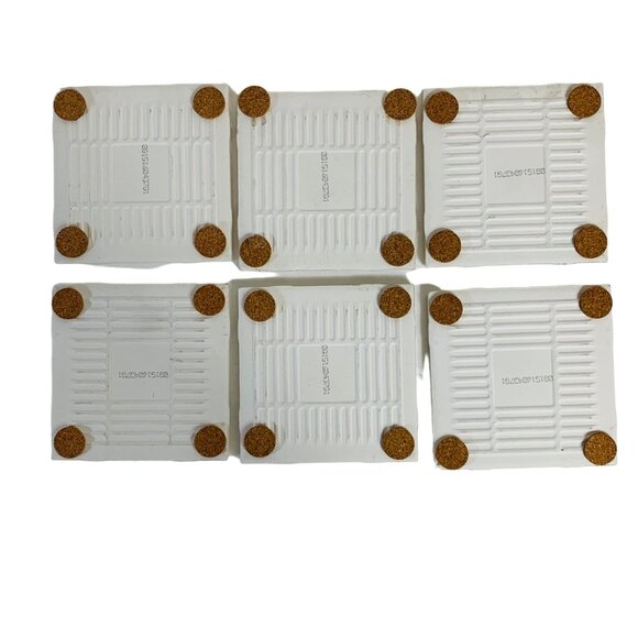 Beer Tile Drink Coaster Set of 6 Ceramic Man Cave Home Bar Decor Tiki Party - Picture 12 of 12